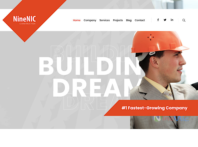 Demo Construction Theme - Business Wordpress Theme สำหรับเว็บไซต์งานก่อสร้าง โดยเว็บไซต์สำเร็จรูป NineNic
