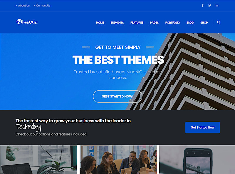 เว็บสำเร็จรูป ใช้งานง่ายเพียงลากและวาง Demo Theme - corporate Business Wordpress Theme โดยเว็บไซต์สำเร็จรูป NineNic