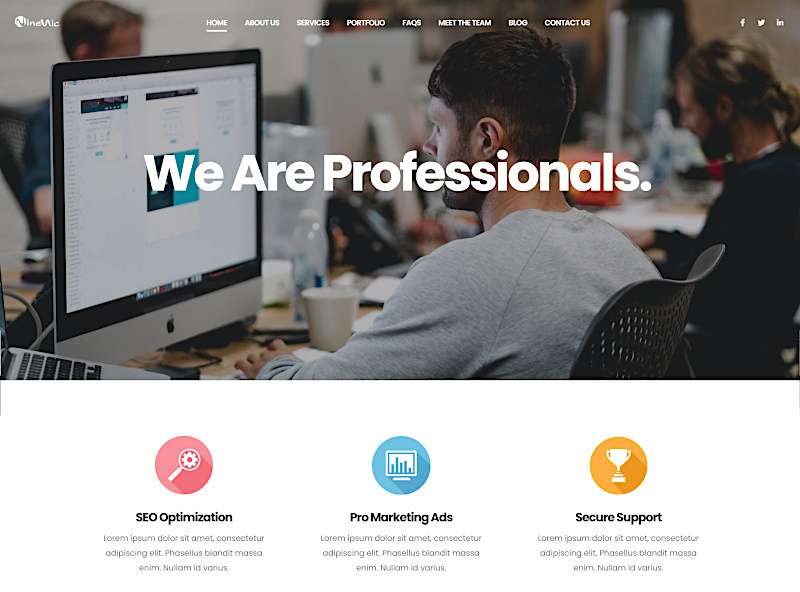 Demo Theme - One page Business Wordpress Theme โดยเว็บไซต์สำเร็จรูป NineNic
