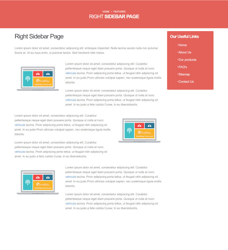 เว็บไซต์สำเร็จรูป-layout - Page sidebar