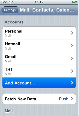 email setting สำหรับใช้งาน iPhone